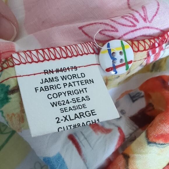 NWT Jams World Top Colorful Abstract Artsy Short Sleeve Limited Edition Wmns XXL - Picture 6 of 8